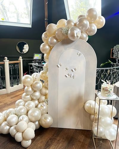 118Pcs Pearl Balloon Garland Arch Kit - Wedding Party Decorations with Pearl White Sand Double Stuffed Pearl Ivory Balloons for Engagement Bridal Shower Birthday Baby Shower Party Decorations - Image 6