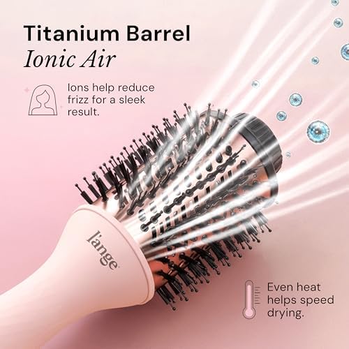 L'ANGE HAIR Le Volume 2-in-1 Titanium Blow Dryer Brush | Frizz Control Blowout Hair Dryer Brush for Drying and Styling | Volumizing Hot Air Styler for All Hairstyles | Oval Barrel | Blush - 75mm - Image 5