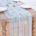 Floral Gauze Table Runner Centerpieces 10ft Embroidery Flower Tulle Spring by LuoluoHouse