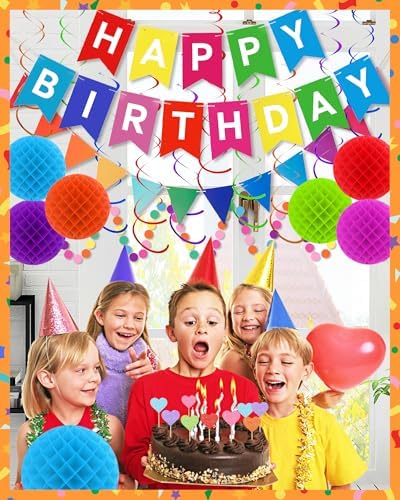 Happy Birthday Party Decorations for Women- Colorful Happy Birthday Banner - Image 5