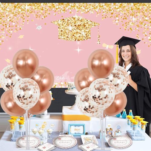 TONIFUL 4 Set Rose Gold Balloons Stand Balloon Centerpiece for Table Decor - Image 4