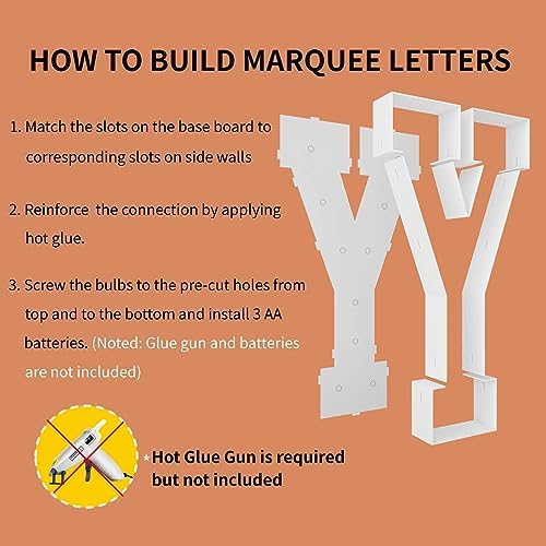 3FT Marquee Letters, Large Light Up Letters Y for Baby Shower Party Decor - Image 4