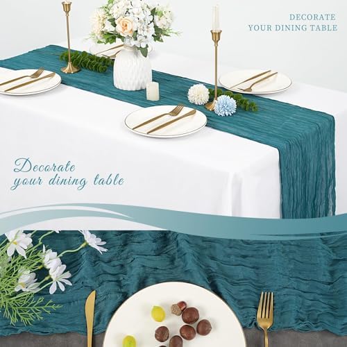 20 Pack Cheesecloth Table Runner 20 x 120 Inch, Teal - Image 5