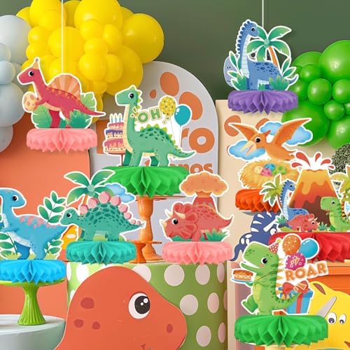 Dinosaur Birthday Party Supplies Kit - Dinosaur Themed Table Decorations with Honeycomb Centerpiece for Splendid Birthday Party Decorations - Image 4