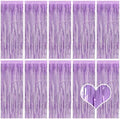 10 Pack Light Purple Backdrop Curtain 3.2ft x 8.2ft Metallic Tinsel Foil Fringe Curtains Photo Booth Background for Birthday Party Decoration Baby Shower Engagement Wedding Christmas Decoration by Ohiyoo