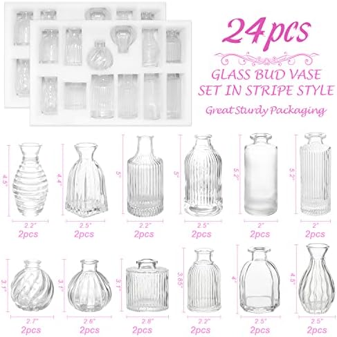 Bud Vases in Bulk 24, Small Glass Vase for Table Centerpieces - Image 6