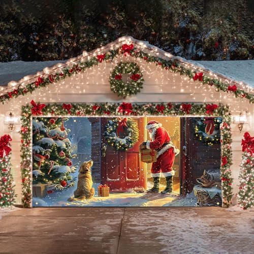 HOMETITUTE Santa Dogs Christmas Garage Cover 13x6ft - Image 3