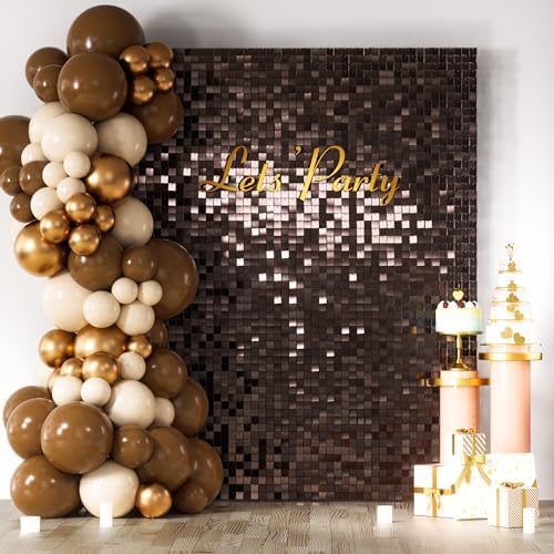 COKAOBE LiteGrid Series Shimmer Wall Backdrop - 24Pcs Dark Brown by COKAOBE