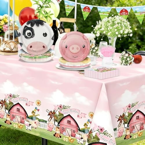 146PCS Farm Animals Party Supplies Paper Plates and Napkins Serve 36 - Image 5
