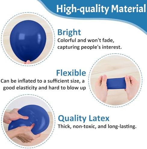Paready Blue and Orange Balloons, 50 Pcs Astronaut Balloons with 12 Inch Navy Blue Metallic Blue Silver Latex Balloons Helium for Boys Men Outer Space Themed Birthday Baby Shower Party Decorations - Image 3