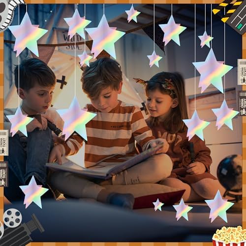 70 Pcs Iridescent Star Centerpieces for Tables Iridescent Party Birthday Decorations Sparkle 3D 2026 Graduation Star Table Decor 3 Sizes 8" 5" 3" Christmas Wedding Baby Shower Disco Party - Image 4