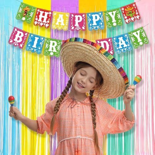 BRAVESHINE Tinsel Foil Fringe Curtains | Pastel Colourful Party Backdrop - Image 3