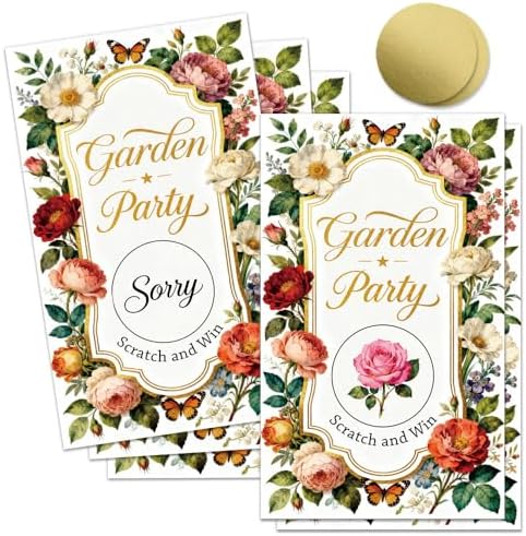 50 Pcs Garden Party Scratch off Game Cards for Spring Summer Party by Unknown