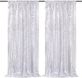 Silver Sequin Backdrop Curtains-2 Panels 3FTx8FT Silver Backdrop for Wedding, Glitter Party Decorations Background Drapes for Birthday Party Anniversary Graduation Photo Booth Decor by SoarDream