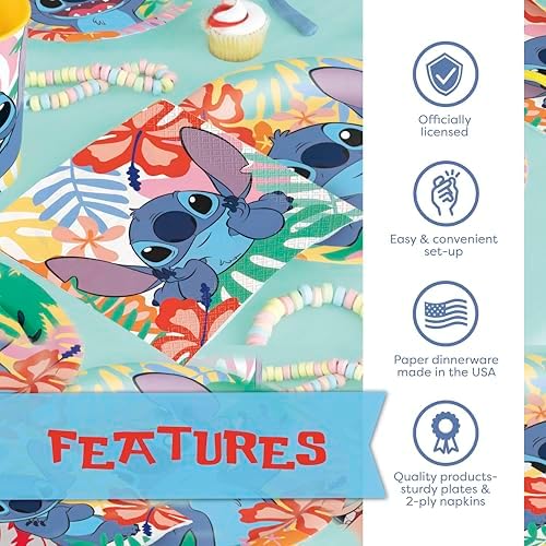 Lilo and Stitch Birthday Decorations for Party with Banner, Table Cloth - Image 5