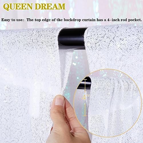 White Backdrop Curtain for Party 6x8FT White Wedding Backdrop Drapes - Image 4