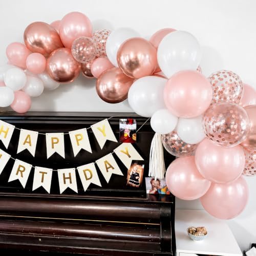 Rose Gold Confetti Balloons 50 Pcs 12 Inch - Image 2