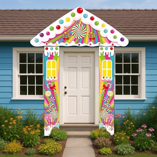 Peryiter 3 Pcs Candy Door Decorations Porch Signs Birthday Party Backdrop - Image 4