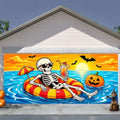 7 x 16 ft Beach Skeleton Halloween Garage Door Decorations Halloween decorations Witch Door Cover, Hanging Banner, Cauldron Backdrop Mural for Home, Outdoor by THISFIND