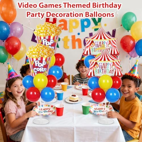 Naozinebi 4 Sets Carnival Circus Birthday Party Balloons Stand Kit Decor - Image 5