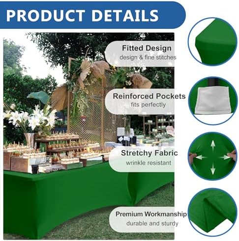 Spandex Table Cloths for 6 foot Rectangle Tables-Fitted Stretch Table Cover - Image 2