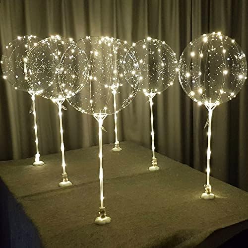 Lightsfever Warm White 6PC LED Light up Balloons with Sticks, DIY Decor Kit - Image 5