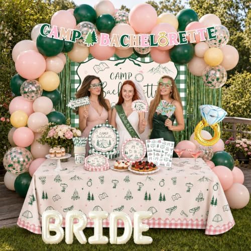 Camp Bachelorette Decorations, Pink Green Bachelorette Party Decorations - Image 2