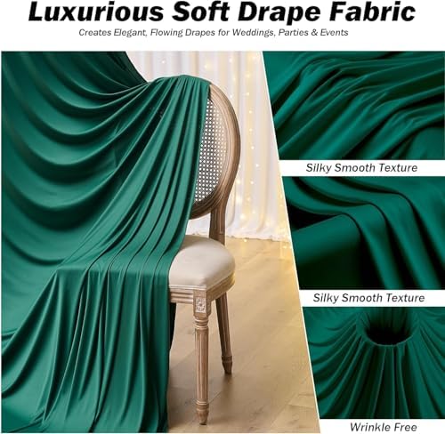 20x12 ft Forest Green Backdrop Curtains for Weddings, Birthdays and Photos - Image 4