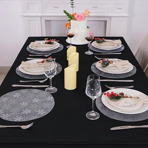 Snowkingdom 24pcs Silver Snowflake Placemats White Round Disposable 13" - Image 6