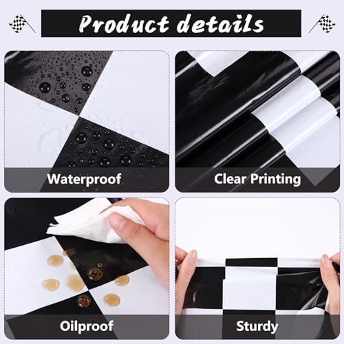 Kesfey Race Car Plastic Table Cloths Monster Truck Table Cloths 3 Packs - Image 4
