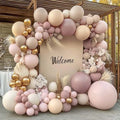 Dusty Light Pink Beige Balloon Arch Double Stuffed Mauve Blush Nude White Cream Matte Balloon Garland Kit for Boho Baby Shower Birthday Baby in Bloom Bridal Wedding Fall Autumn Party Decoration by Partycus
