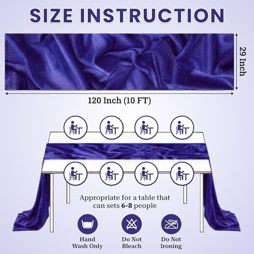 Pack of 25 Chiffon Table Runners 29 x 120 Inch, 10FT Long - Royal Blue - Image 3