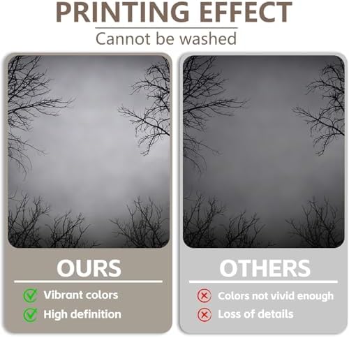 Misty Forest Backdrop for Halloween Party Dark Foggy Sky Creepy Forest Branches Scary Movies Horror Photography Background Photo Booth Studio Props 8x6ft - Image 5
