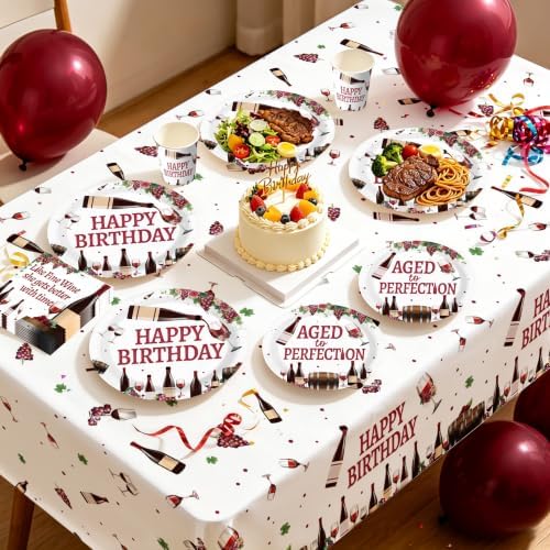 170 Pcs Aging Like Fine Wine Birthday Party Supplies Serves 24 - Image 5