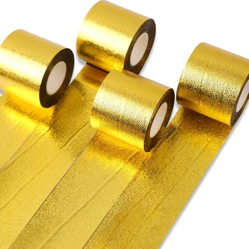 PartyWoo Gold Crepe Paper 4pcs 328 FT Metallic Gold Streamers by PartyWoo