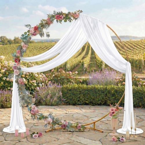 Pack of 2 Wedding Arch Drape Panel Fabric 30" x 30ft - White - Image 3
