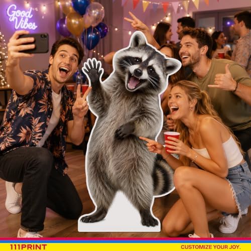 Funny Raccoon Life Size Cardboard Cutout Standee, 7FT - Image 4