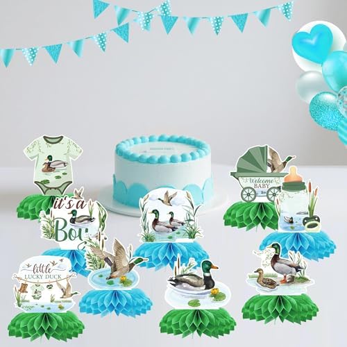 9 Pcs Mallard Duck Baby Shower Decorations Centerpieces, It's a Boy - Image 5