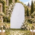 7.2FT White Draped Arch Cover, Ruched Ripple Arch Backdrop Cover for Wedding, Baby Shower, Birthday, Bridal Shower & Party Decorations by Unknown