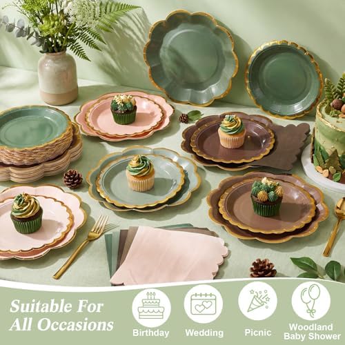 144 Pcs 48 Guests Woodland Baby Shower Tableware Set - Image 5