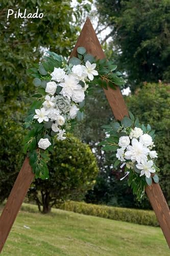 Faux Flower Swag Set of 2 for Wedding Welcome Signs Floral Swag Wedding Reception Ceremony Signs Decor (White & Green) - Image 5