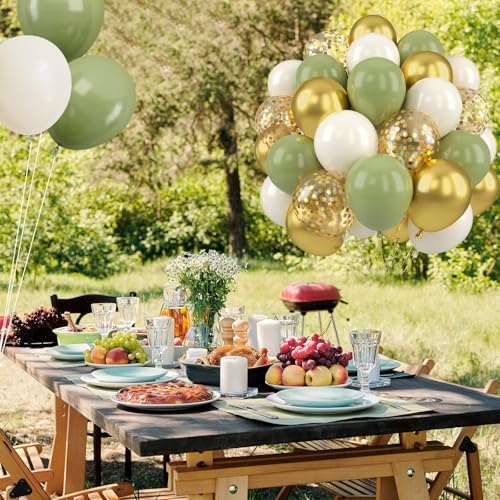 Green Gold Balloons, 50 Pcs Baby Shower Balloons for Jungle Safari Party - Image 6