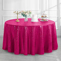 Pufogu 50" Round Fuchsia Sequin Tablecloth Glitter Fuchsia Table Cloths for Birthday Wedding Bridal Baby Shower Party Decorations by Pufogu