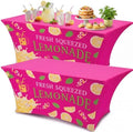 Frienda 2 Pcs Lemonade Stand Supplies 6ft Lemonade Stand Stretch Tablecloth by Frienda