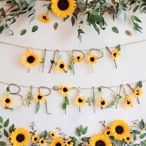 Norme 2 Pcs Fall Sunflower Birthday Party Decorations Banner by Norme