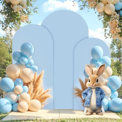6 ft Arch Backdrop Cover Blue - Double-Sided Spandex Arch Covers Stretchy Backdrop for Balloon Arches Birthday Party Baby Shower Banquet Wedding Photo Background - Image 6