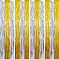 GOER Metallic Tinsel Foil Fringe Curtains Party Photo Backdrop Party Streamers for Birthday,Graduation,New Year Eve Decorations Wedding Decor (4 Packs,Gold&Silver) by GOER