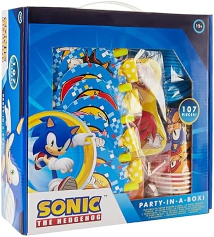 Sonic The Hedgehog Birthday Party Kit - Complete Supplies for 10, Video Game Themed Decorations, Licensed Banner, Plates, Cups, Balloons, Games, and Favors for Kids' Celebration - Image 6