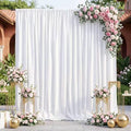 White Backdrop Curtains 20ftx8ft Wedding Polyester Photo Drapes by SoarDream