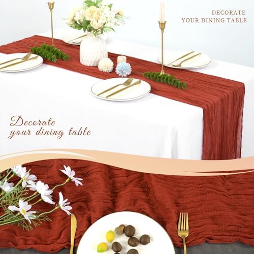 20 Pack Cheesecloth Table Runner 20 x 120 Inch, Terracotta - Image 5